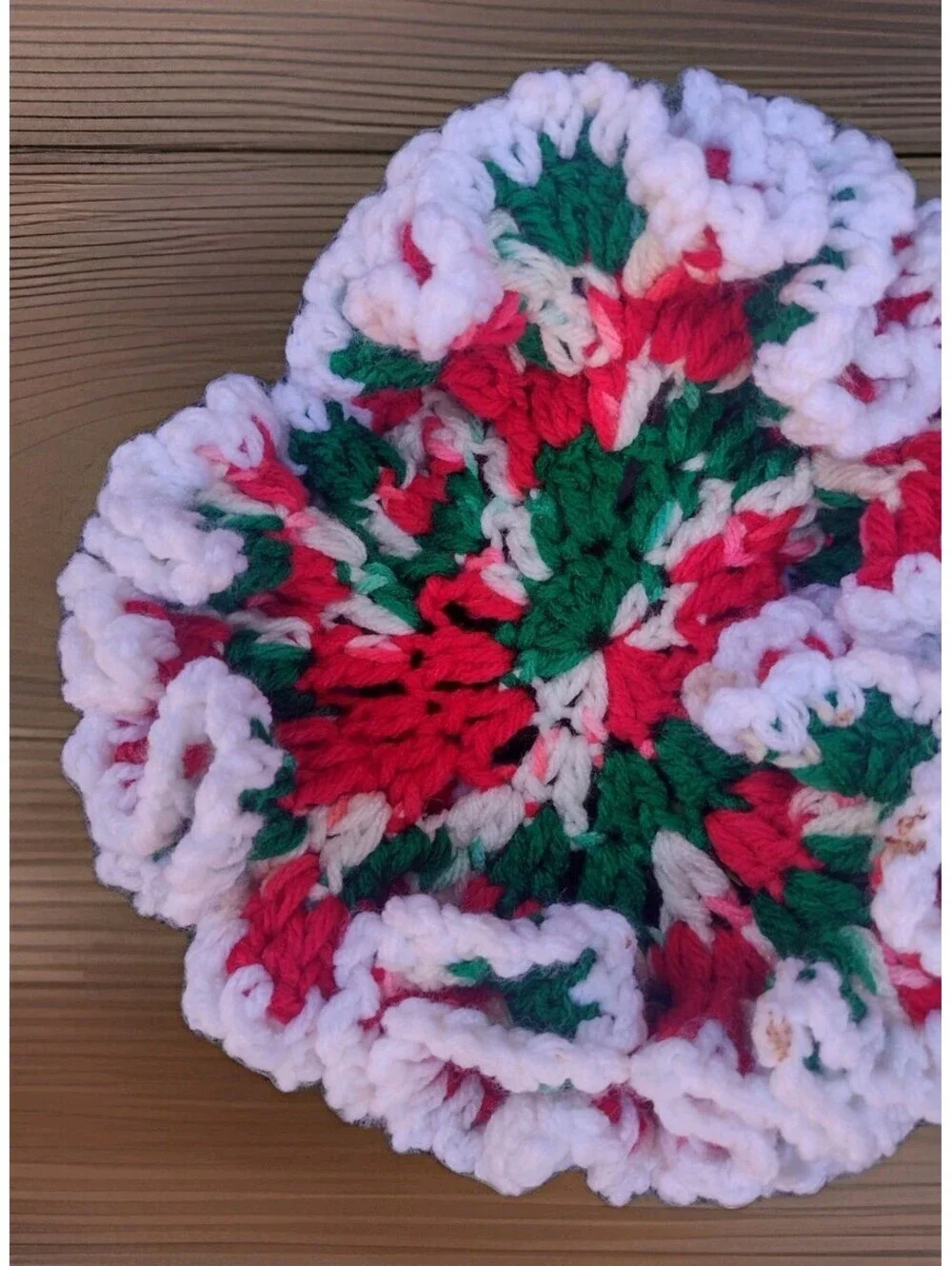 Vintage Handmade Crochet Christmas Decor Set Santa Table Runner Wall Decor Doily